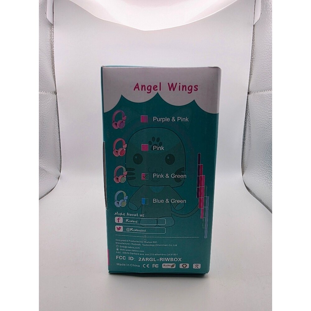 RIWBOX BT05 Angel Wings Kids Bluetooth Headphones Foldable Pink - Picture 4 of 5